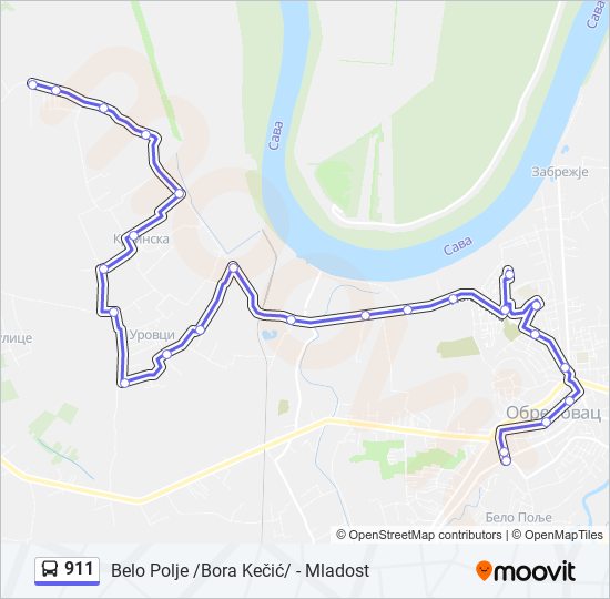 911 autobus mapa linije