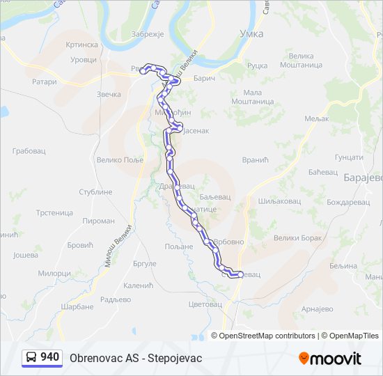 940 bus Line Map