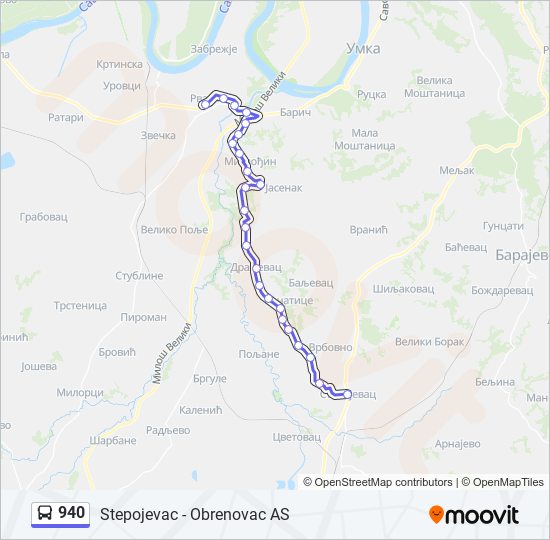 940 autobus mapa linije