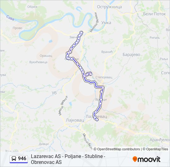 946 autobus mapa linije