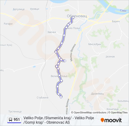 951 bus Line Map