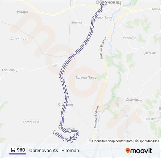 960 bus Line Map
