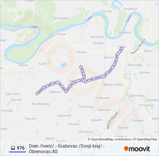 976 autobus mapa linije