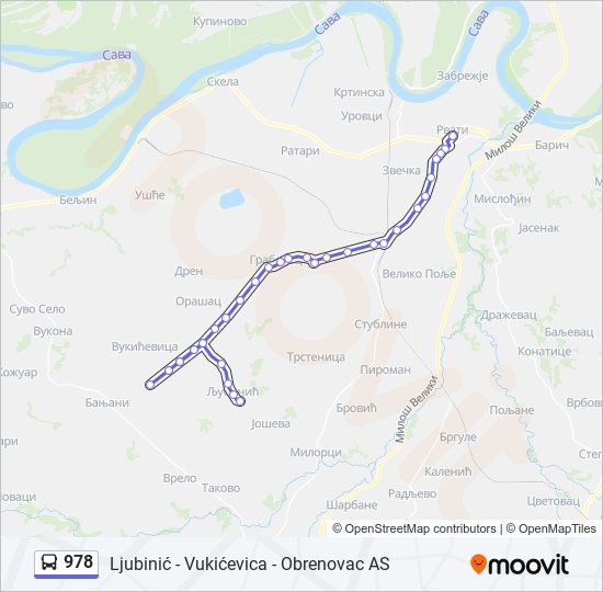 978 autobus mapa linije