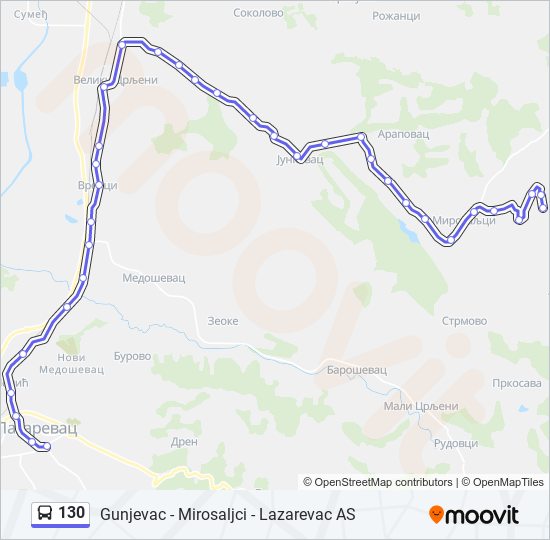 130 autobus mapa linije