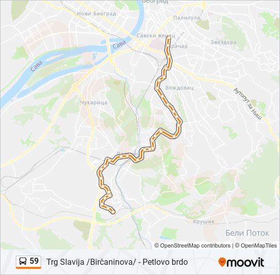 59 bus Line Map