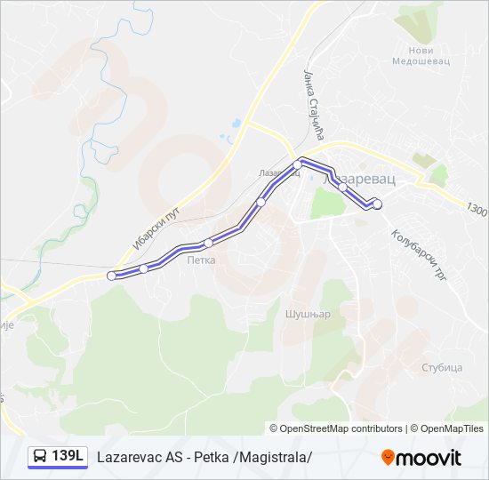 139L autobus mapa linije