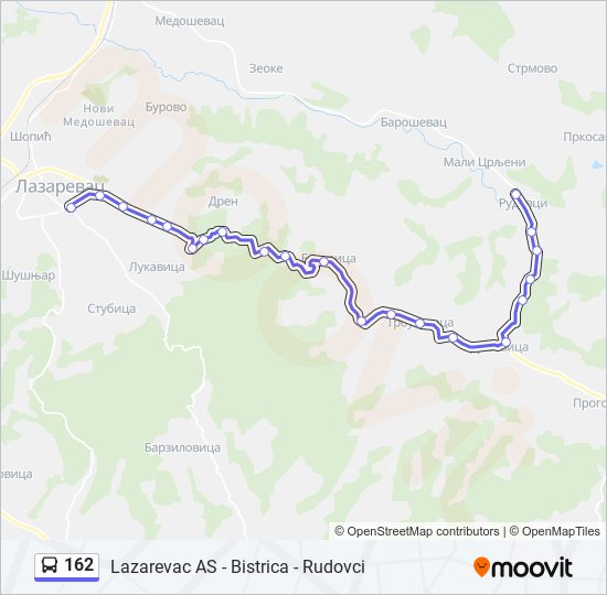 162 bus Line Map