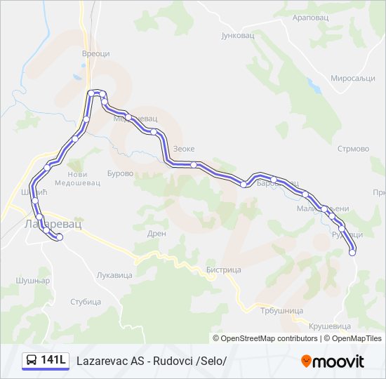 141L autobus mapa linije