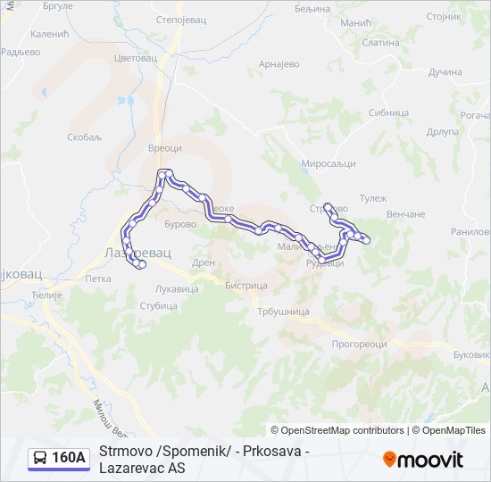 160A bus Line Map