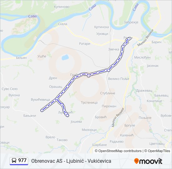 977 autobus mapa linije