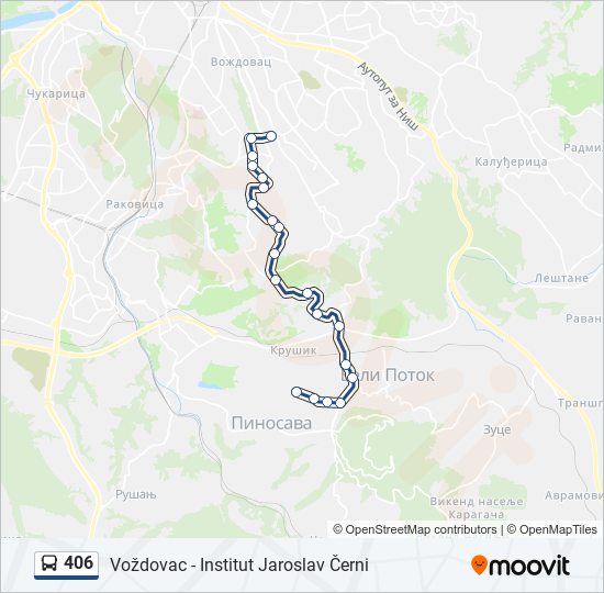 406 bus Line Map