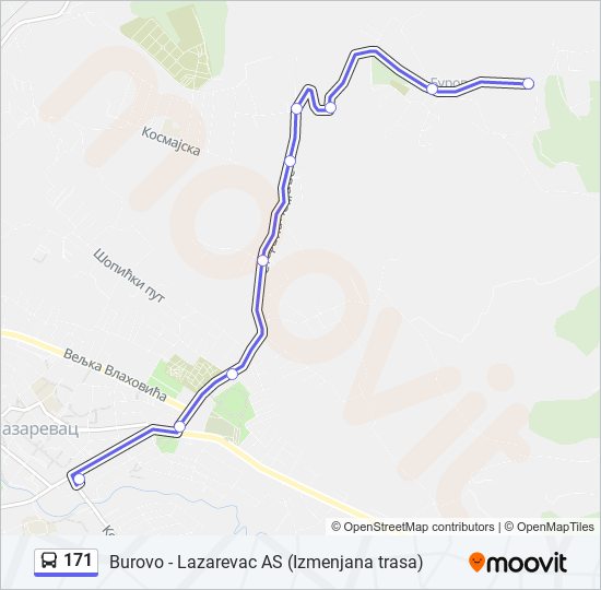 171 bus Line Map