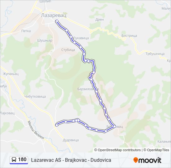 180 autobus mapa linije