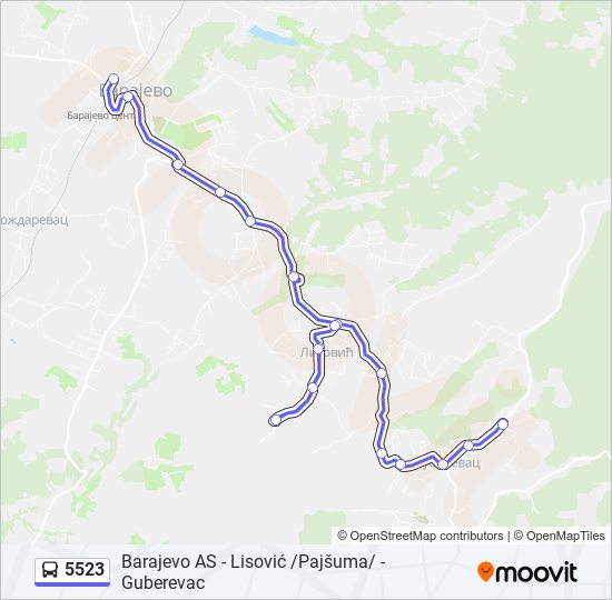 5523 autobus mapa linije