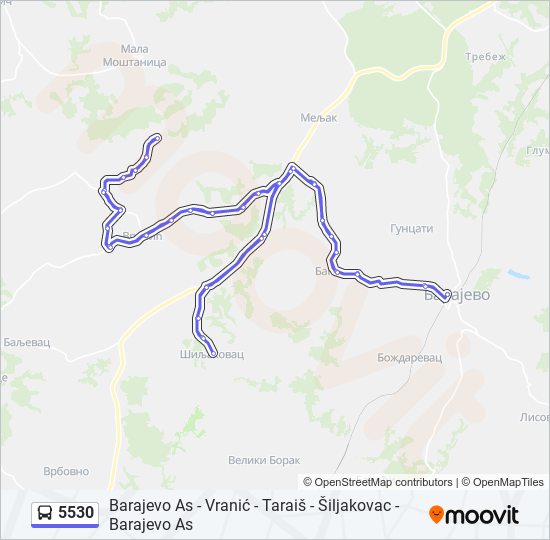 5530 autobus mapa linije