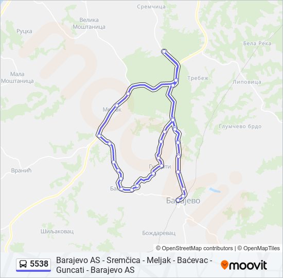 5538 bus Line Map