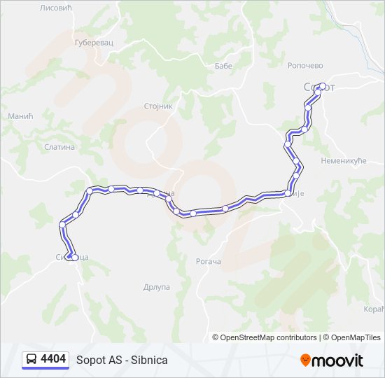 4404 autobus mapa linije