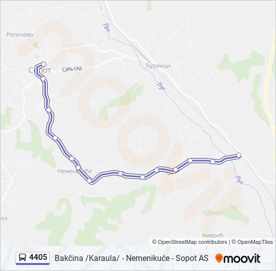 4405 bus Line Map