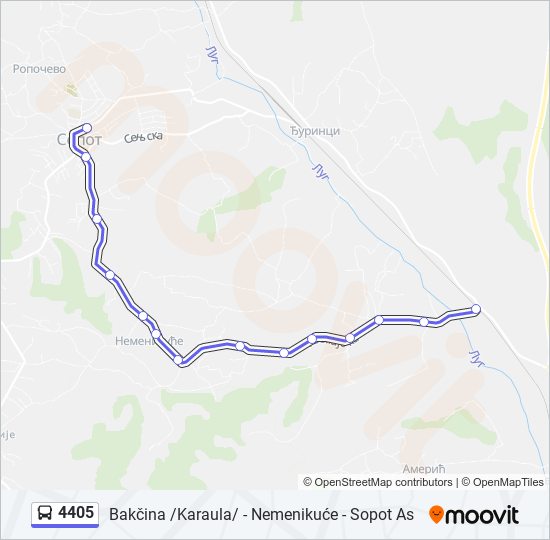 4405 bus Line Map