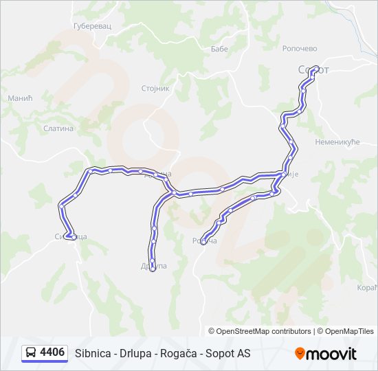 4406 autobus mapa linije