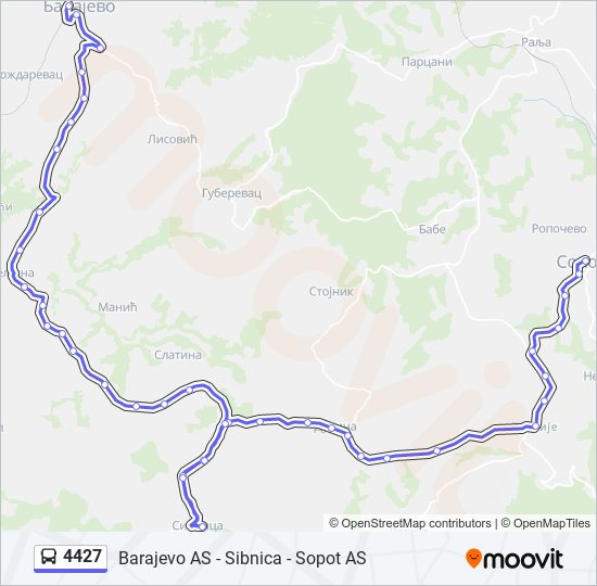 4427 bus Line Map