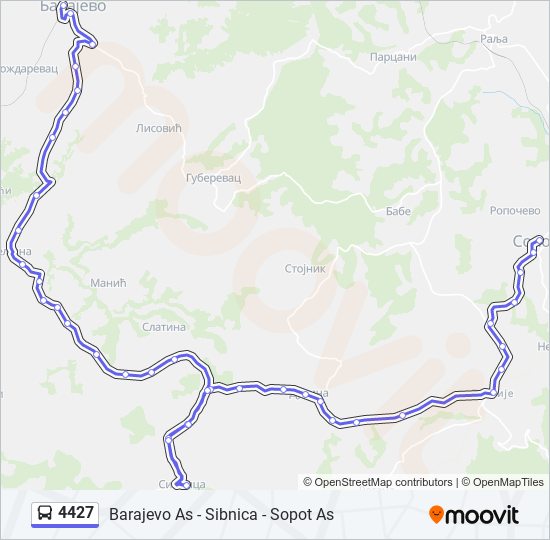 4427 bus Line Map