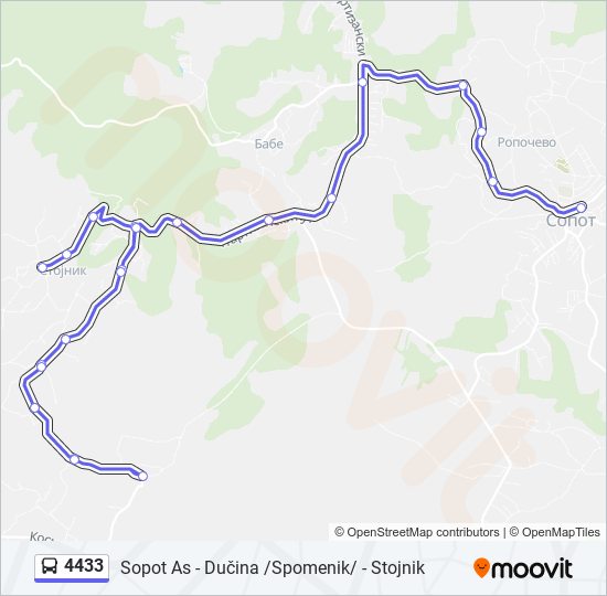 4433 bus Line Map