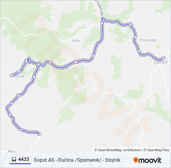 4433 bus Line Map