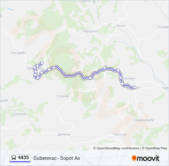 4435 bus Line Map