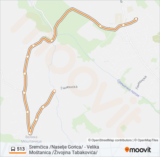 513 autobus mapa linije