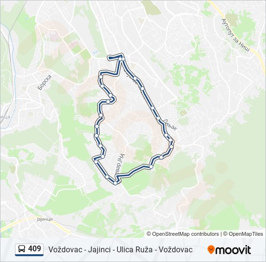 409 bus Line Map