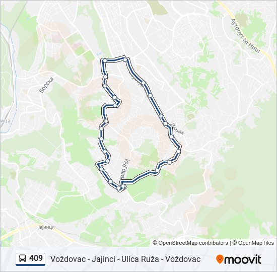 409 autobus mapa linije