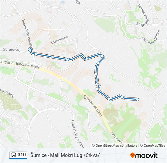 310 autobus mapa linije