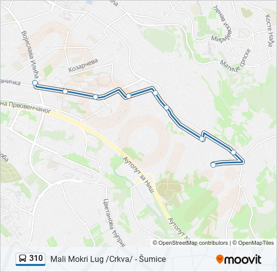 310 bus Line Map