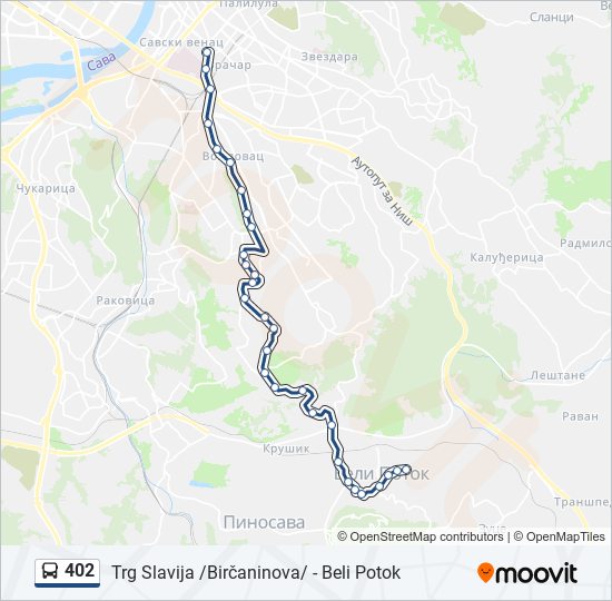 402 bus Line Map