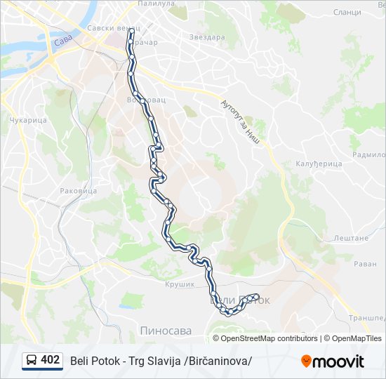 402 bus Line Map