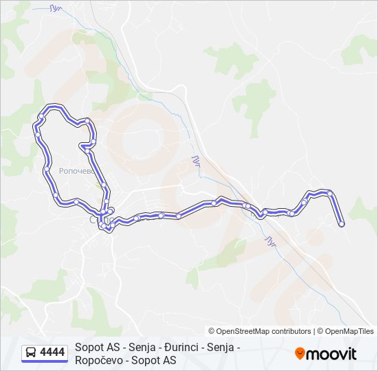 4444 autobus mapa linije