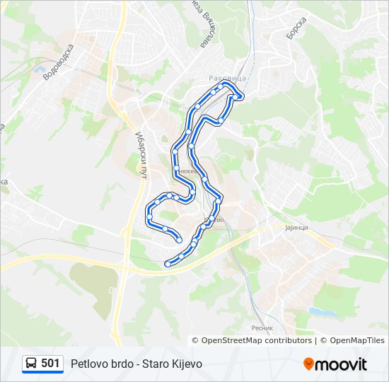 501 bus Line Map