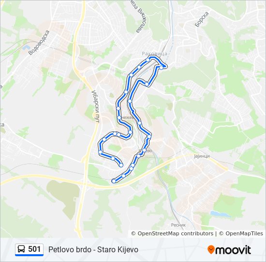 501 bus Line Map