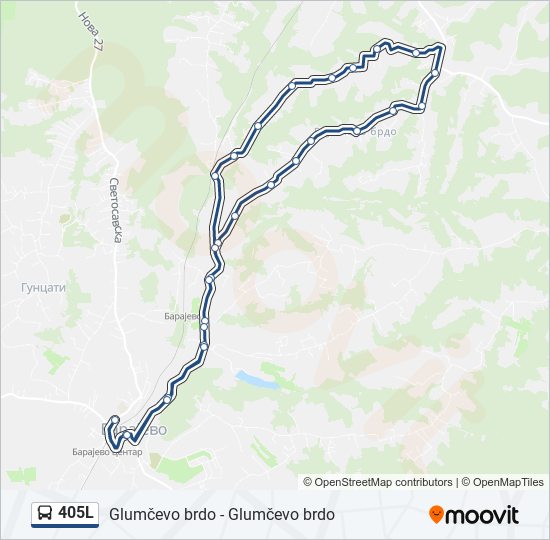 405L bus Line Map