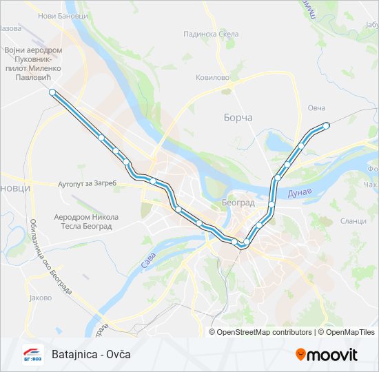BG:VOZ 1 train Line Map