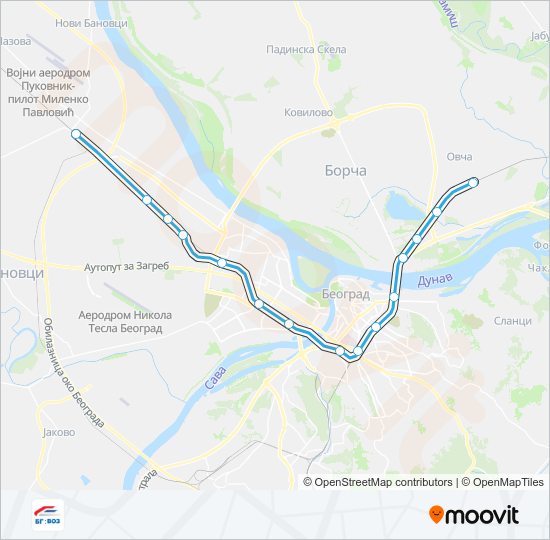 BG:VOZ 1 train Line Map