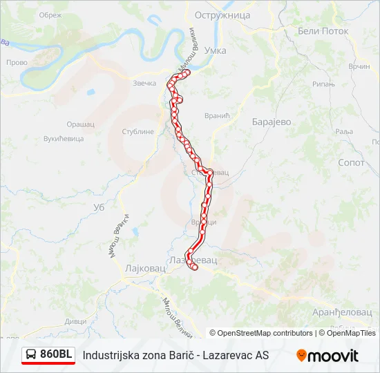 860BL  mapa linije