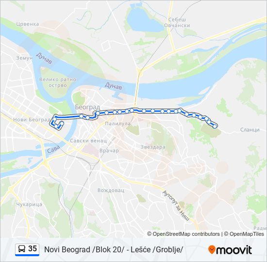 35 autobus mapa linije