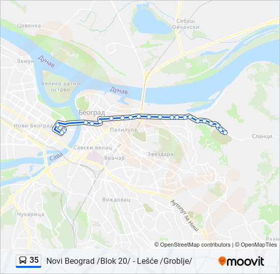 35 bus Line Map