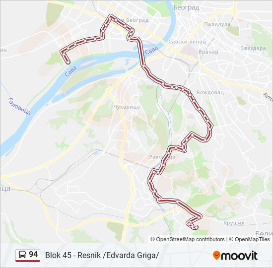 94 bus Line Map