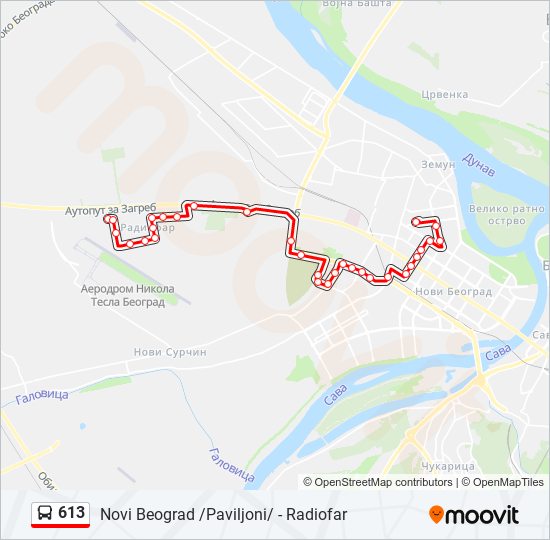 613 bus Line Map