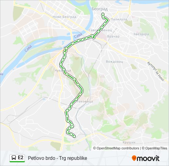 E2 bus Line Map