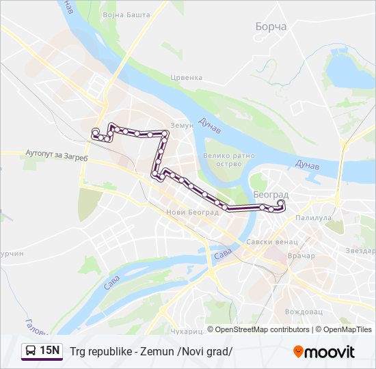 15N bus Line Map
